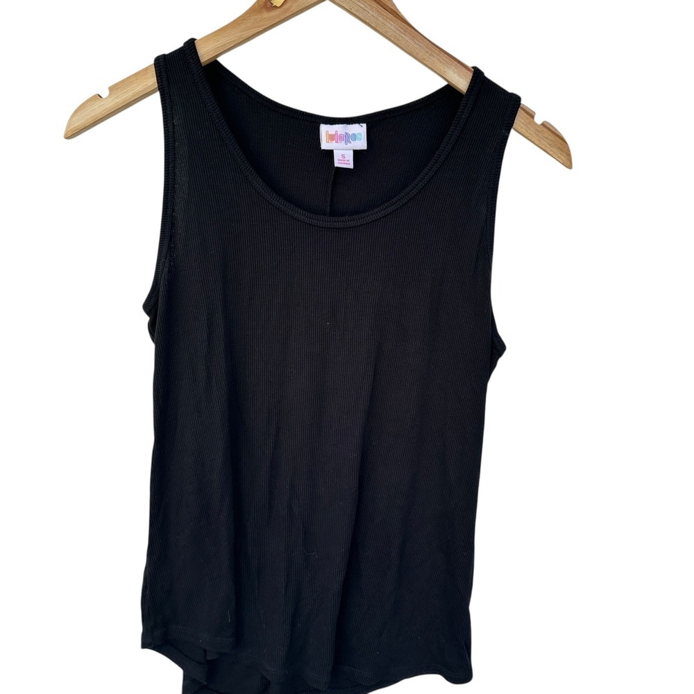 LuLaRoe Ribbed‎ Tank Top Sleeveless Casual Basic Black Top Size Small Goth